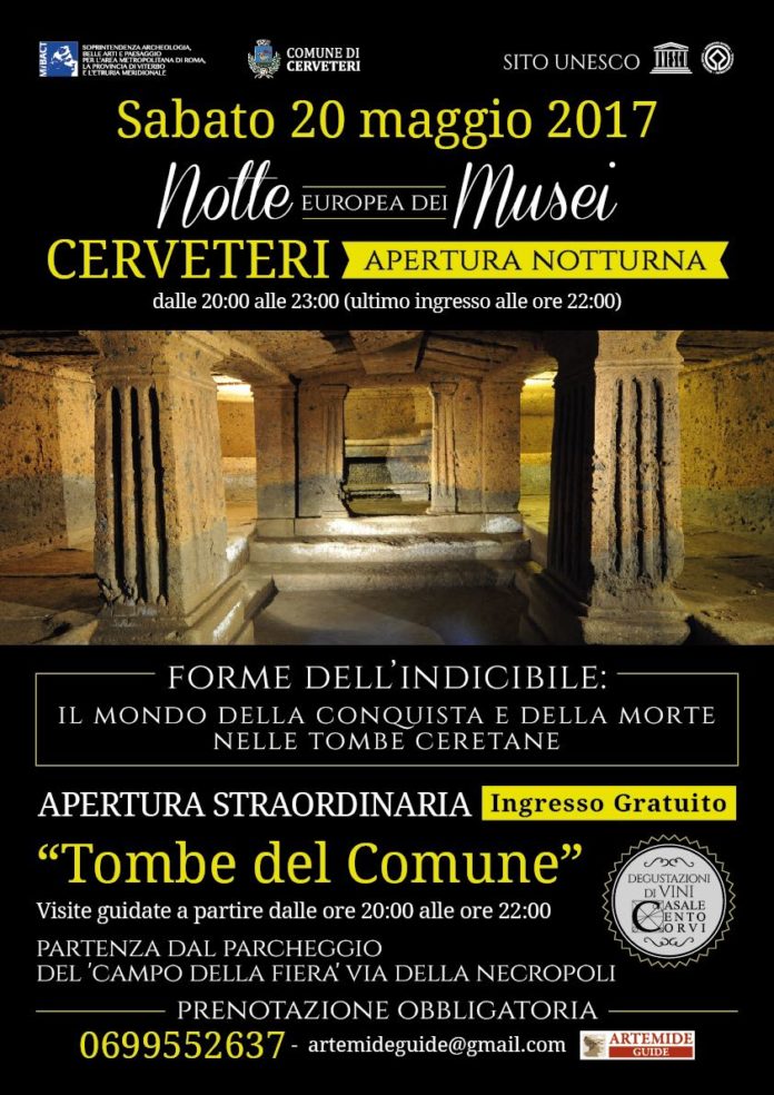 Apertura straordinaria notturna della Necropoli e Museo Nazionale Cerite